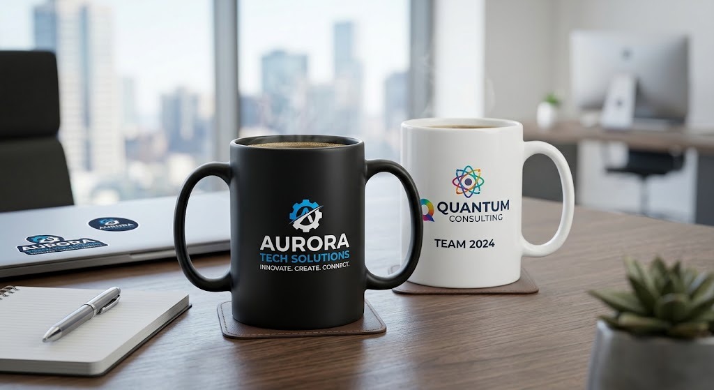 Custom Corporate Logo Mug Printing in Islamabad & Rawalpindi Gallery Angle 2 - Ittehad Printers Islamabad