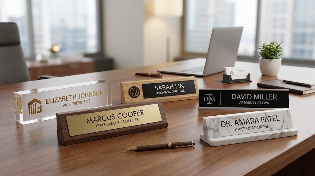 Custom Desk Name Plates Printing in Islamabad & Rawalpindi manufacturing in Islamabad - Ittehad Printers